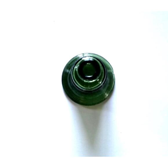 Green Carnival Glass Bottle Liberty Bell PA Medicine 1970's Mini 3" Retro - Picture 4 of 5